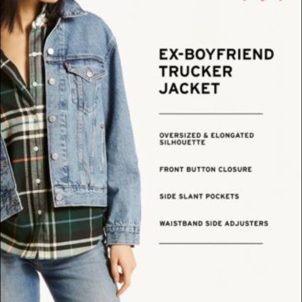NWT Levi's Ex-Boyfriend Trucker Jean Jacket - Picture 3 of 16